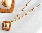 holzschmuck, kette aus holz