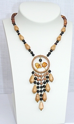 holzschmuck, kette aus holz
