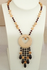 holzschmuck, kette aus holz